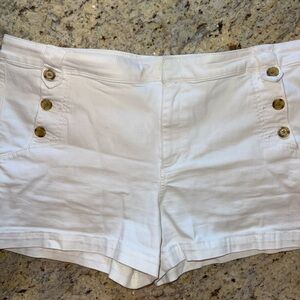 White High Waist Nautical Shorts